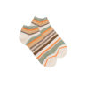 Damen Glitzer Sneaker-Socken aus Baumwolle mit Streifen - Creme