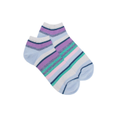 Damen Glitzer Sneaker-Socken aus Baumwolle mit Streifen - Azuline | Doré Doré