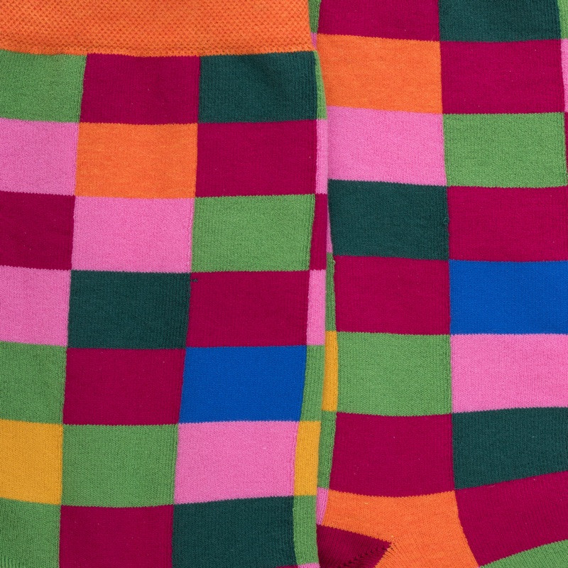 Damen Socken aus ägyptischer Baumwolle mit Karomuster - Pink | Doré Doré