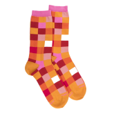 Damen Socken aus ägyptischer Baumwolle mit Karomuster - Mais | Doré Doré