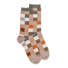 Damen Socken aus ägyptischer Baumwolle mit Karomuster - Sahara Beige