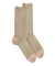 Herren Socken aus gerippte Baumwolle, Zweifarbig - Beige