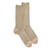Herren Socken aus gerippte Baumwolle, Zweifarbig - Beige | Doré Doré