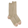 Herren Socken aus gerippte Baumwolle, Zweifarbig - Beige
