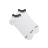 Kurze Damensocken aus reiner Baumwolle mit kontrastierendem Bündchen - Weiß