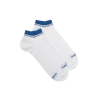 Kurze Damensocken aus reiner Baumwolle mit kontrastierendem Bündchen - Weiß
