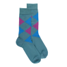 Herren Socken aus Baumwolle mit Intarsien-Muster - Blaugrün | Doré Doré