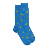 Kurze Herrensocken aus kaktusgemusterter Lisle - Blau | Doré Doré