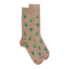 Kurze Herrensocken aus kaktusgemusterter Lisle - Sand | Doré Doré