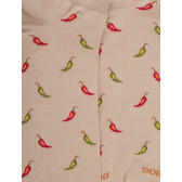 Kurze Herrensocken aus lisle gemusterten Chilis - Beige | Doré Doré