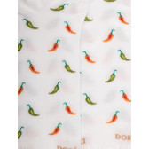 Kurze Herrensocken aus lisle gemusterten Chilis - Weiß | Doré Doré
