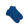 Kurze Herrensocken aus lisle gemusterten Chilis - Blau | Doré Doré