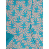 Kurze Damensocken aus Leinen mit herzförmigem Blumenmuster und Glitzereffekt - Blau | Doré Doré