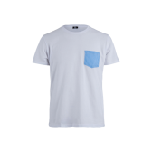 Herren-T-Shirt aus Baumwolle mit gemusterter Tasche - Weiß | Doré Doré