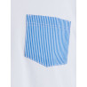 Herren-T-Shirt aus Baumwolle mit gemusterter Tasche - Weiß | Doré Doré