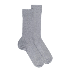 Kurze Herrensocken aus TENCEL™ Lyocell einfarbig gerippt - Grau | Doré Doré