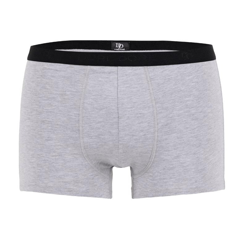 Herren Boxershorts aus melangefarbener Stretch-Baumwolle mit Gummiband und Logo - Grau | Doré Doré