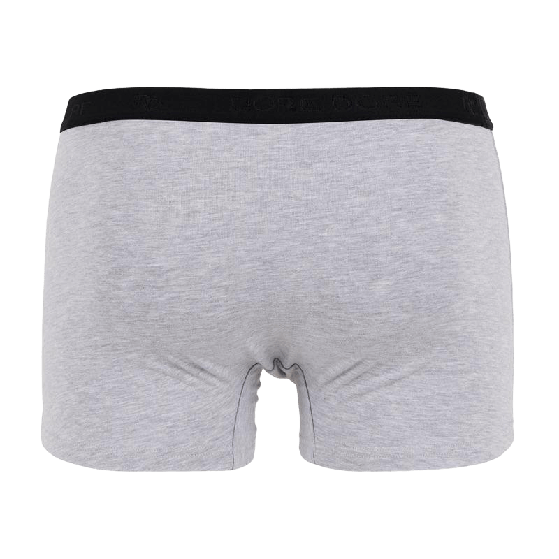 Herren Boxershorts aus melangefarbener Stretch-Baumwolle mit Gummiband und Logo - Grau | Doré Doré