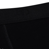Boxershorts für Herren aus unifarbener Stretch-Baumwolle mit Gummiband mit Logo - Schwarz | Doré Doré