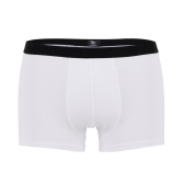 Boxershorts für Herren aus unifarbener Stretch-Baumwolle mit Gummiband mit Logo - Weiß | Doré Doré