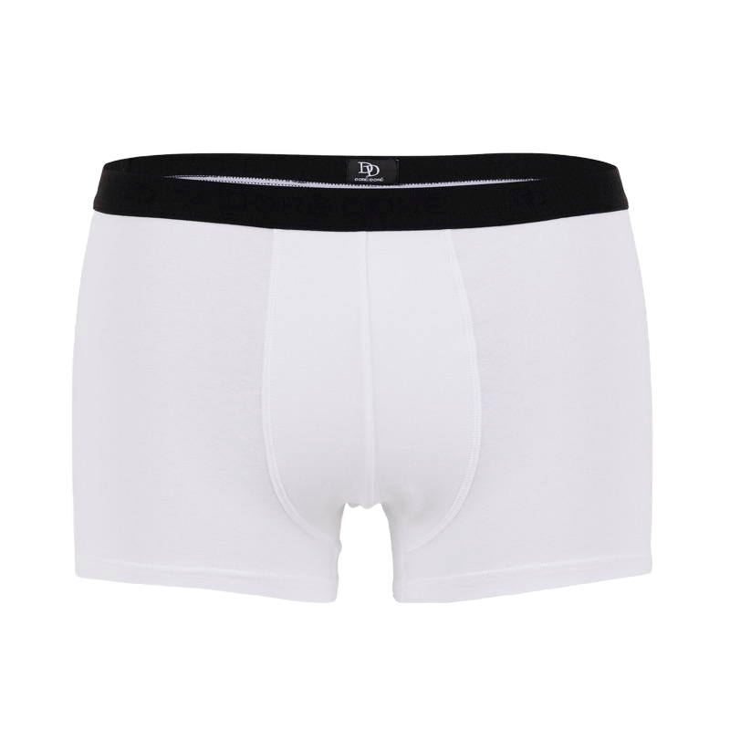 Boxershorts für Herren aus unifarbener Stretch-Baumwolle mit Gummiband mit Logo - Weiß | Doré Doré