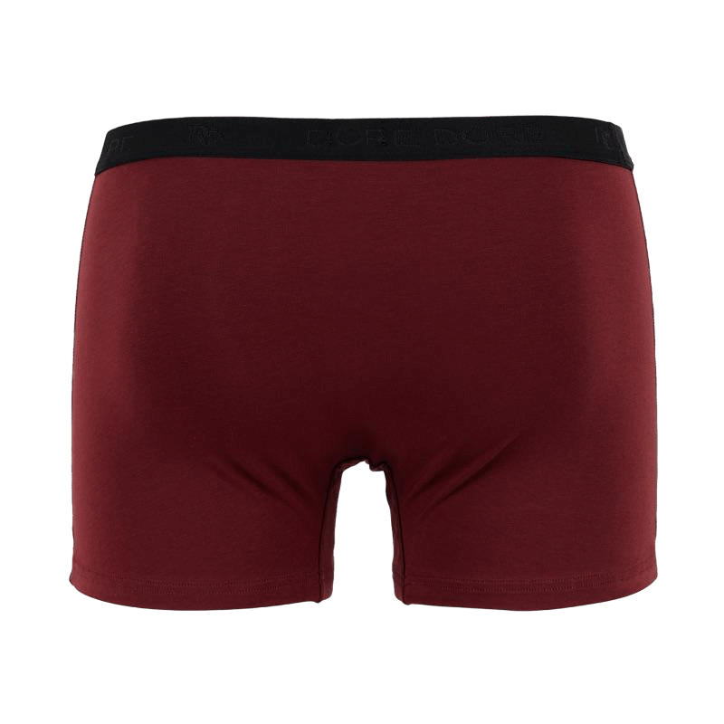 Boxershorts für Herren aus unifarbener Stretch-Baumwolle mit Gummiband mit Logo - Aubergine | Doré Doré