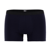 Boxershorts für Herren aus unifarbener Stretch-Baumwolle mit Gummiband mit Logo - Dunkelblau | Doré Doré