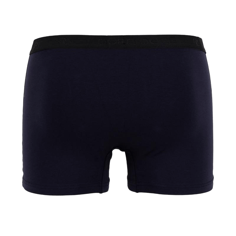 Boxershorts für Herren aus unifarbener Stretch-Baumwolle mit Gummiband mit Logo - Dunkelblau | Doré Doré