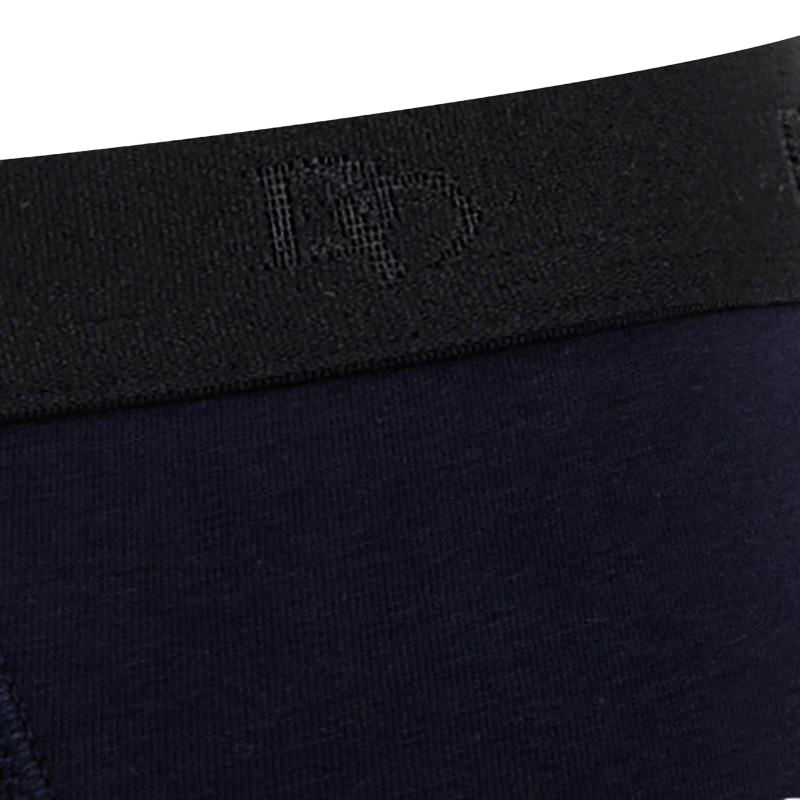 Boxershorts für Herren aus unifarbener Stretch-Baumwolle mit Gummiband mit Logo - Dunkelblau | Doré Doré