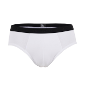 Unterwäsche-Slip für Herren aus unifarbener Stretch-Baumwolle mit Gummiband mit Logo - Weiß | Doré Doré