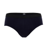 Unterwäsche-Slip für Herren aus unifarbener Stretch-Baumwolle mit Gummiband mit Logo - Dunkelblau