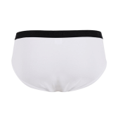Unterwäsche-Slip für Herren aus unifarbener Stretch-Baumwolle mit Gummiband mit Logo - Weiß | Doré Doré