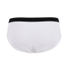 Unterwäsche-Slip für Herren aus unifarbener Stretch-Baumwolle mit Gummiband mit Logo - Weiß | Doré Doré