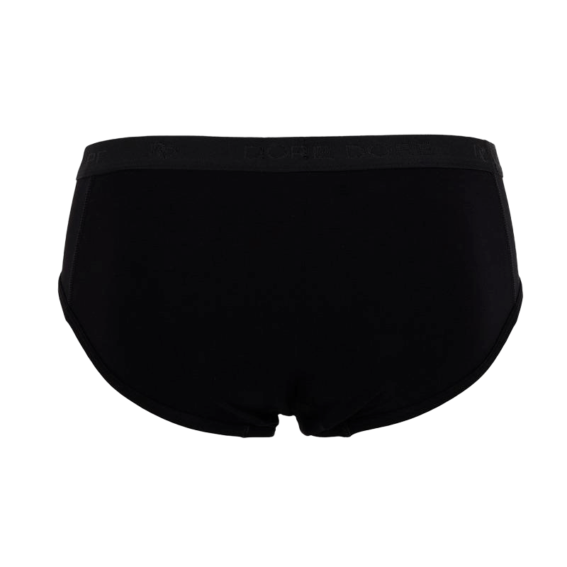 Unterwäsche-Slip für Herren aus unifarbener Stretch-Baumwolle mit Gummiband mit Logo - Schwarz | Doré Doré