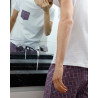 Herren-T-Shirt aus Baumwolle mit gemusterter Tasche - Navy Blau | Doré Doré