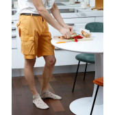 Kurze Herrensocken aus lisle gemusterten Chilis - Beige | Doré Doré