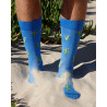 Kurze Herrensocken aus kaktusgemusterter Lisle - Blau | Doré Doré