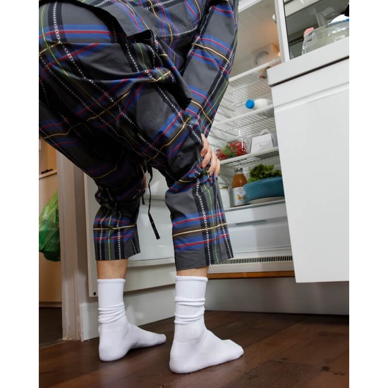 Herrensocken aus gerippter Baumwolle mit Frotteesohle - Weiß