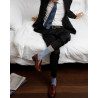 Zweifarbige gerippte Baumwolle lisle-Socken für Herren - Grau | Doré Doré