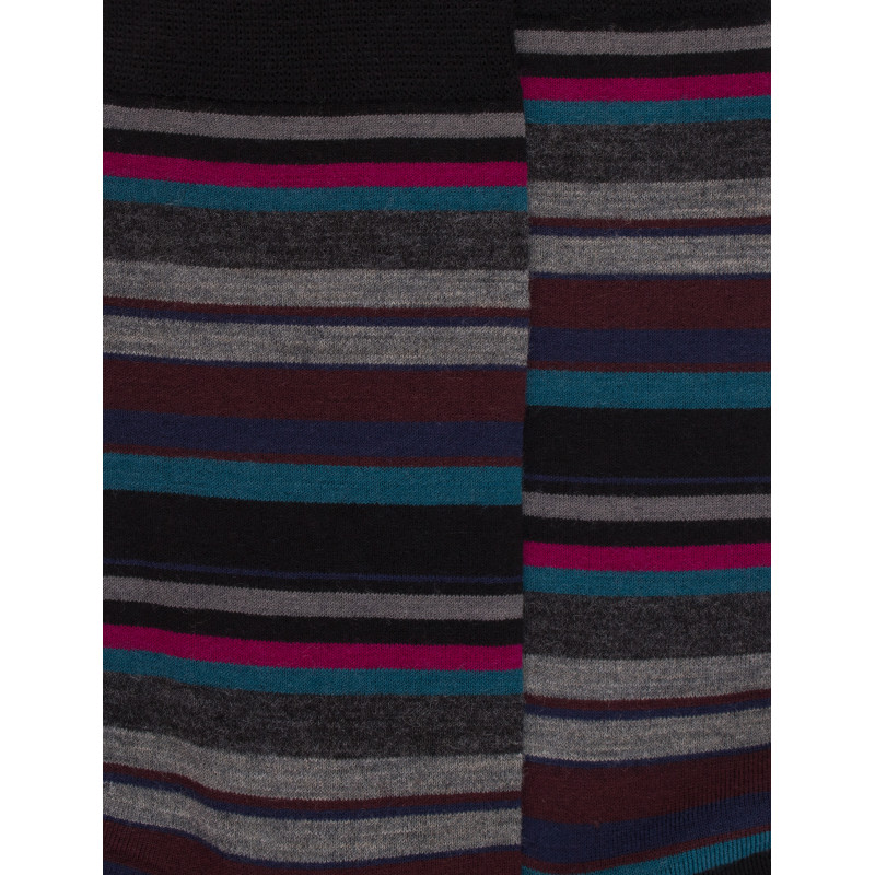 Socken mit feinen mehrfarbigen Streifen - Schwarz