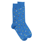 Herrensocken aus weicher Baumwolle Surf & Palmen - Blau | Doré Doré