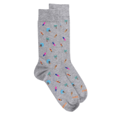 Herrensocken aus weicher Baumwolle Surf und Palmen - Grau || Doré Doré