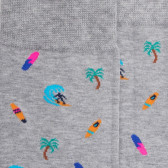 Herrensocken aus weicher Baumwolle Surf und Palmen - Grau || Doré Doré