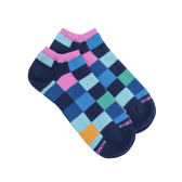 Söckchen für Frauen aus ägyptischer Baumwolle - Marineblau und rosa | Doré Doré