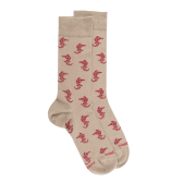 Herren Socken aus Baumwolle mit Krokodil Tattoo Muster - Beige | Doré Doré