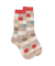 Kinder Socken aus Baumwolle mit Karomuster - Beige/Rot
