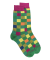 Herren Socken aus Baumwolle mit Karomuster - Grün/Pink