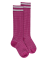 Ausgefallene Kniestrümpfe aus Baumwolle mit 2 Streifen – Pink