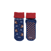 Rutschfeste Socken mit Hunde- und Schneemotiven