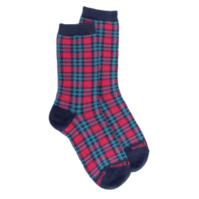 Schottenmuster-Socken aus Baumwolle - Blau